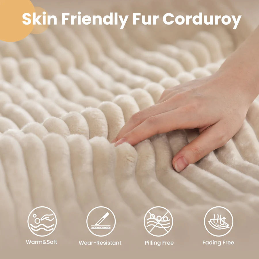 59" O-Shape Modular Couch, Plush Corduroy Fabric, No Assembly Required