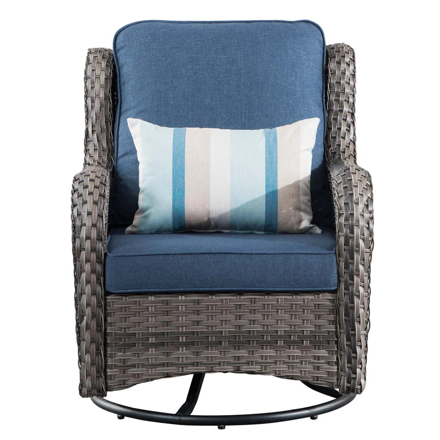 Outdoor Furniture 6-Piece with 30'' Fire Pit Table and Kenard 2 Rocking Chairs