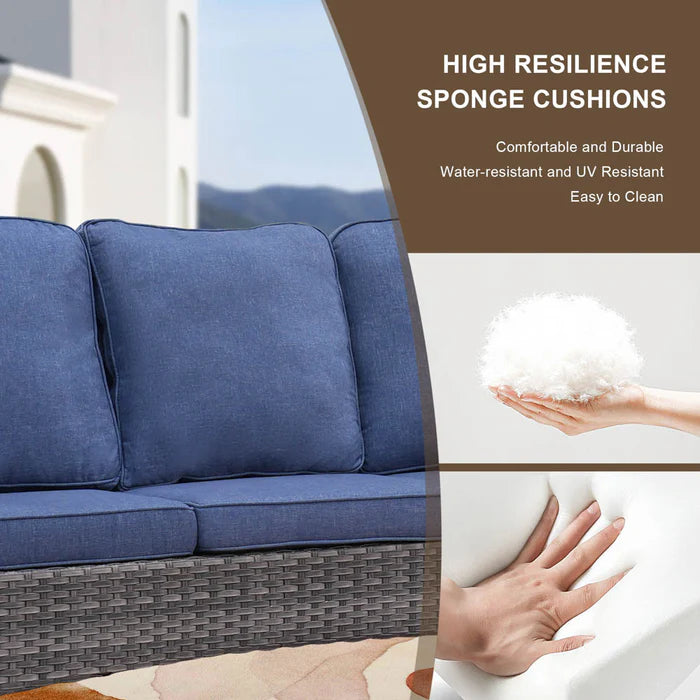 Patio Kenard 2-Piece Conversation Set with Loveseat and Three-seat Couch