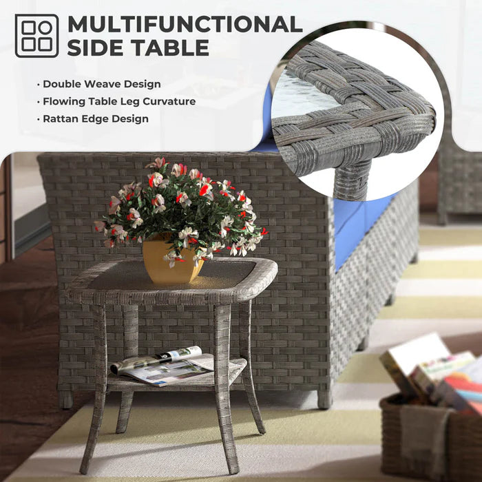 New Rimaru Series Patio Furniture Set 16-Piece include Swivel Chairs and 42"Rectangle Fire Pit Table Partially Assembled