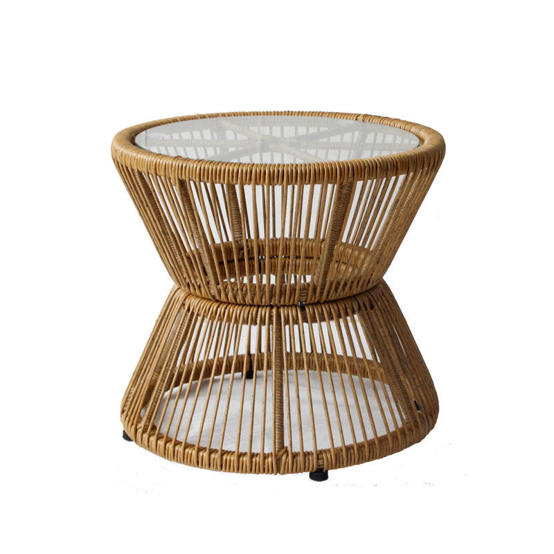 Balcony outdoor leisure rattan chair three piece set table, chair, coffee table footrest combination backrest chair, single rattan sofa lounge chair