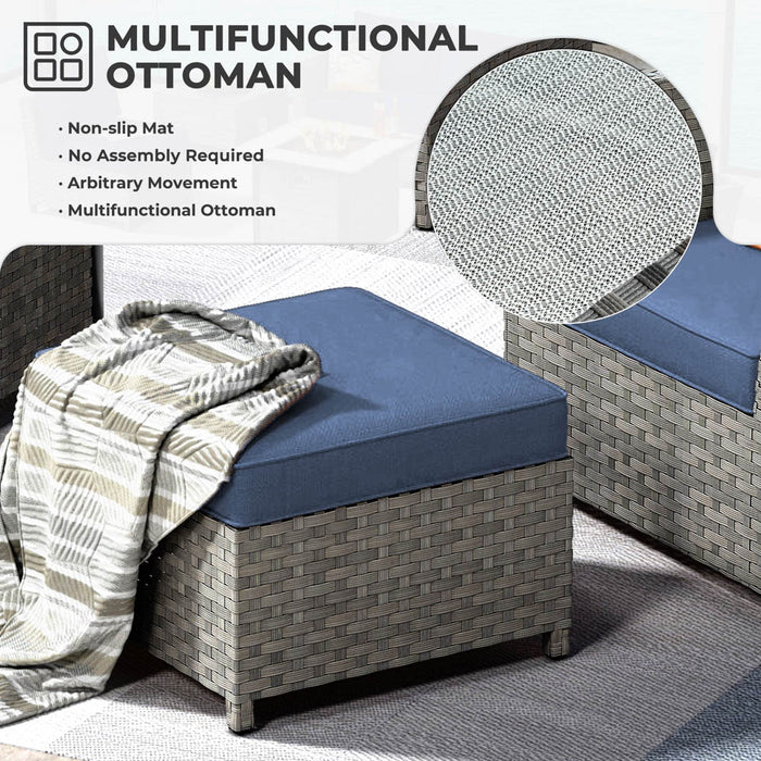 New Rimaru Series Patio Furniture Set 7-Piece include Swivel Chairs Set Partially Assembled