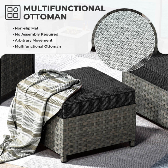 New Rimaru Series Patio Furniture Set 10-Piece include 42"Rectangle Fire Pit Table Partially Assembled