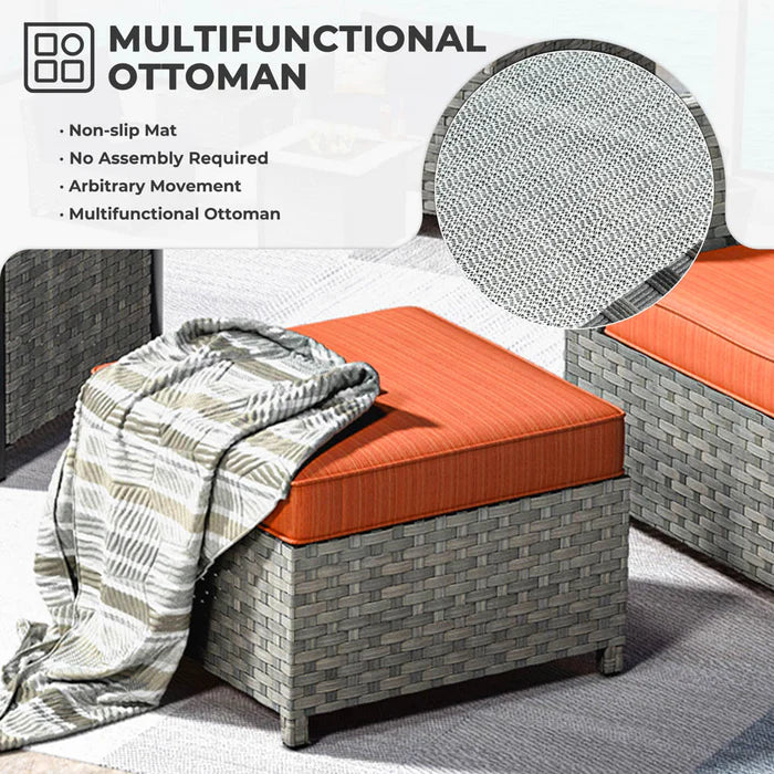 New Rimaru Series Patio Furniture Set 10-Piece include 42"Rectangle Fire Pit Table Partially Assembled
