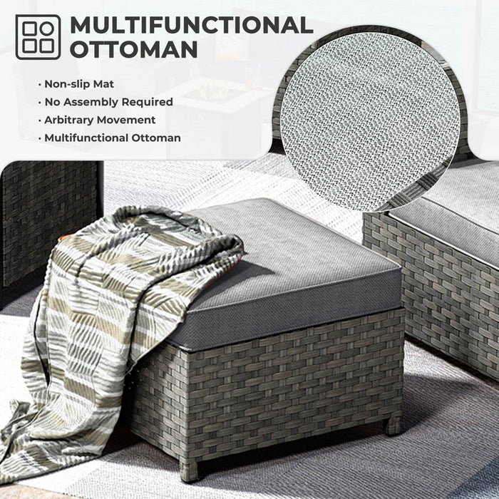 New Rimaru Series Patio Furniture Set 10-Piece include 42"Rectangle Fire Pit Table Partially Assembled