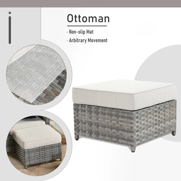 Patio Furniture Set 10-Piece include 42"Rectangle Fire Pit Table&Swivel Chairs, Partially Assembled,BRS Series