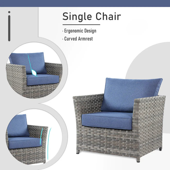 Patio Furniture Set 10-Piece include 42"Rectangle Fire Pit Table&Swivel Chairs, Partially Assembled,BRS Series