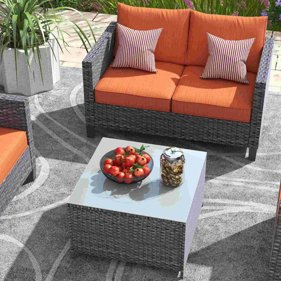 Patio Furniture Set New Vultros 4 Piece High Back Sectional Sofa with Cushions