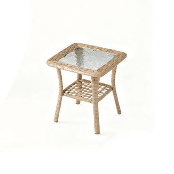 3 Pieces Patio Glider Chair Set, only table (no stools)